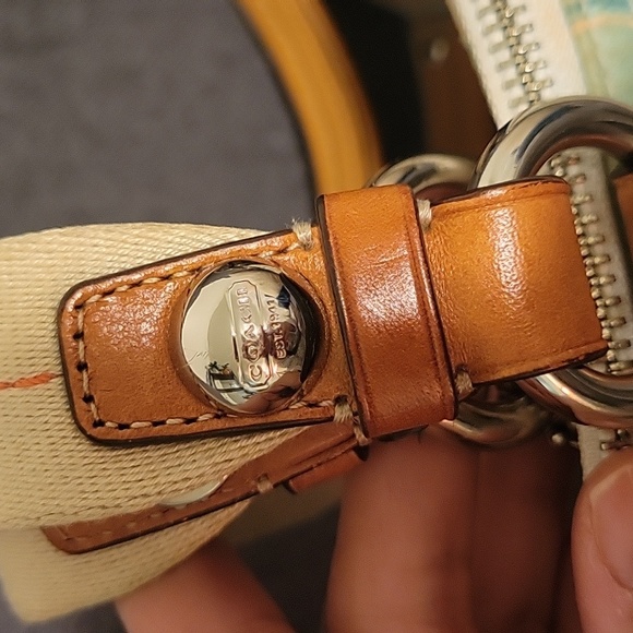 Coach Signature Multicolor Satin Leather Tote - Picture 9 of 12